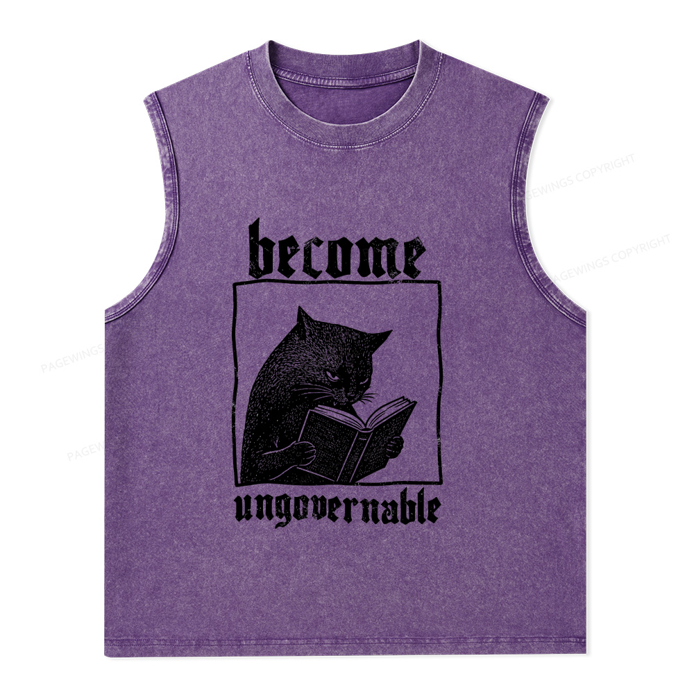 Pagewings Become Ungovernable Unisex Washed Tank Top