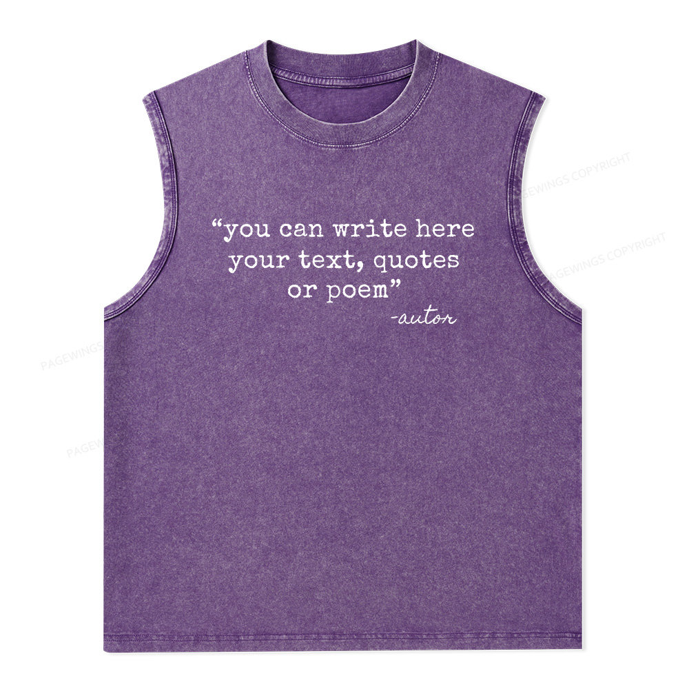 Pagewings Personalized Quote Unisex Washed Tank Top