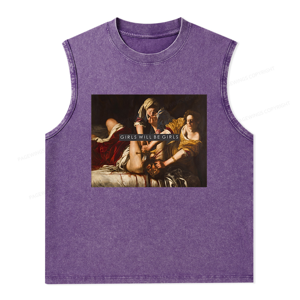 Pagewings Girls Will be Girls Unisex Washed Tank Top