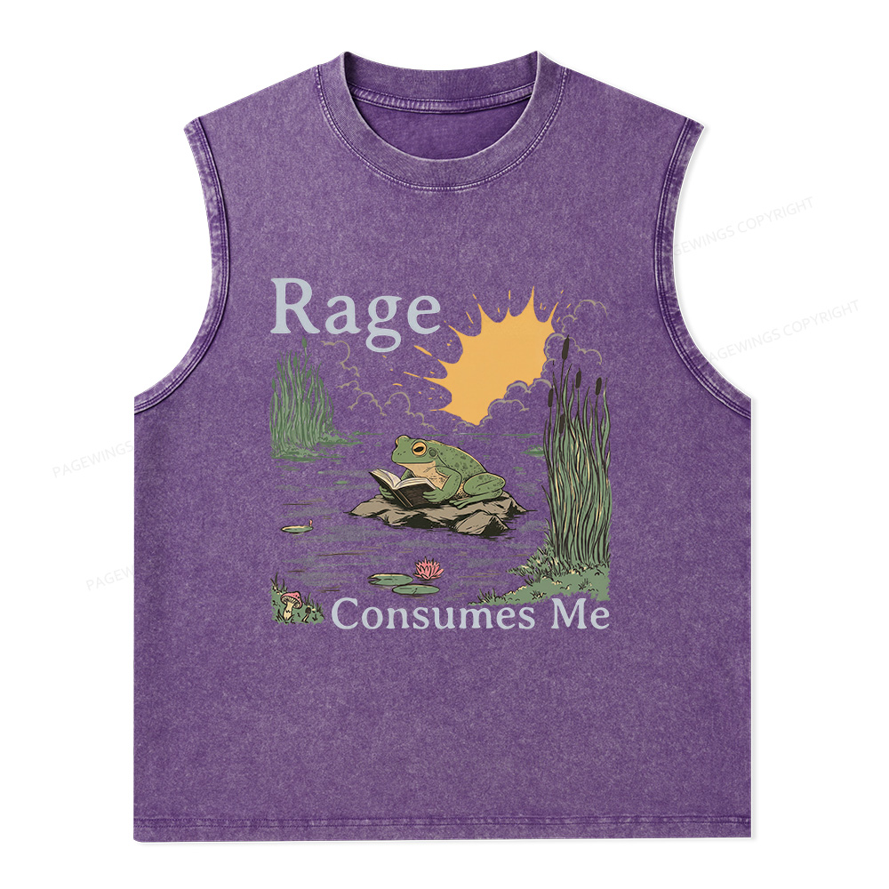 Pagewings Rage Consumes Me Unisex Washed Tank Top