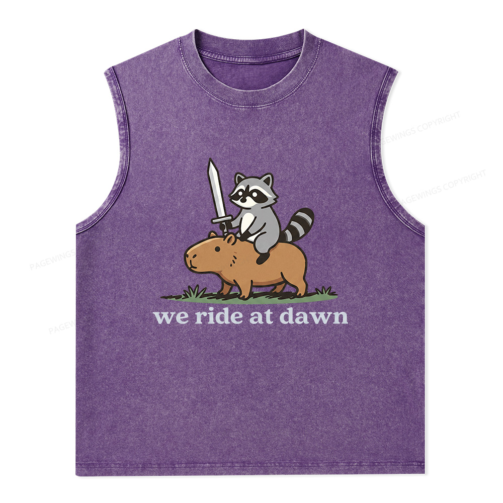 Pagewings We Read At Dawn Unisex Washed Tank Top