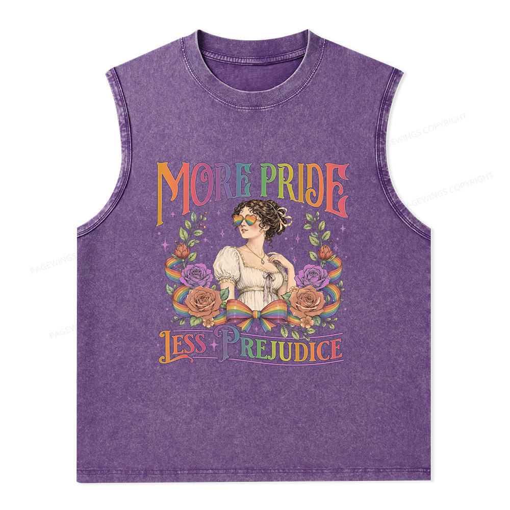 Pagewings More Pride Less Prejudice Unisex Washed Tank Top