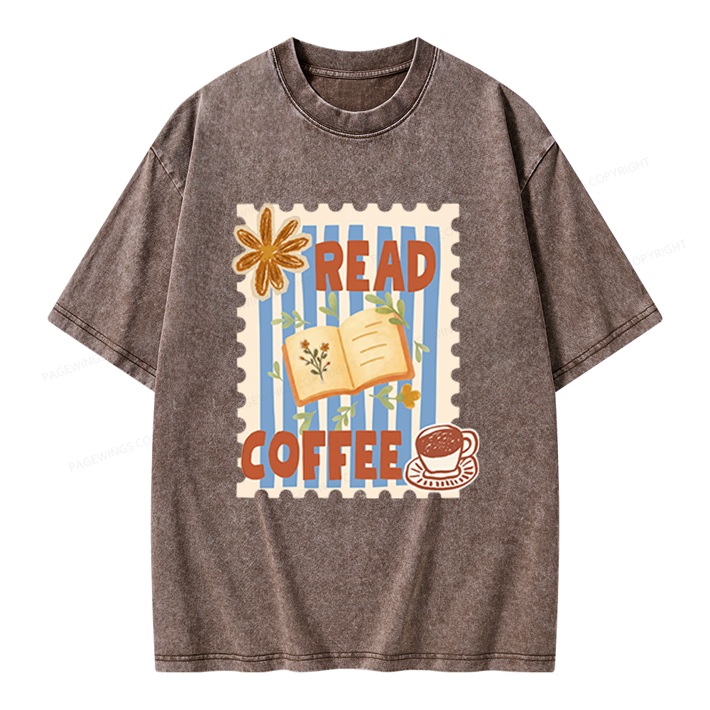 Pagewings Coffee And Read Unisex Washed T-shirt