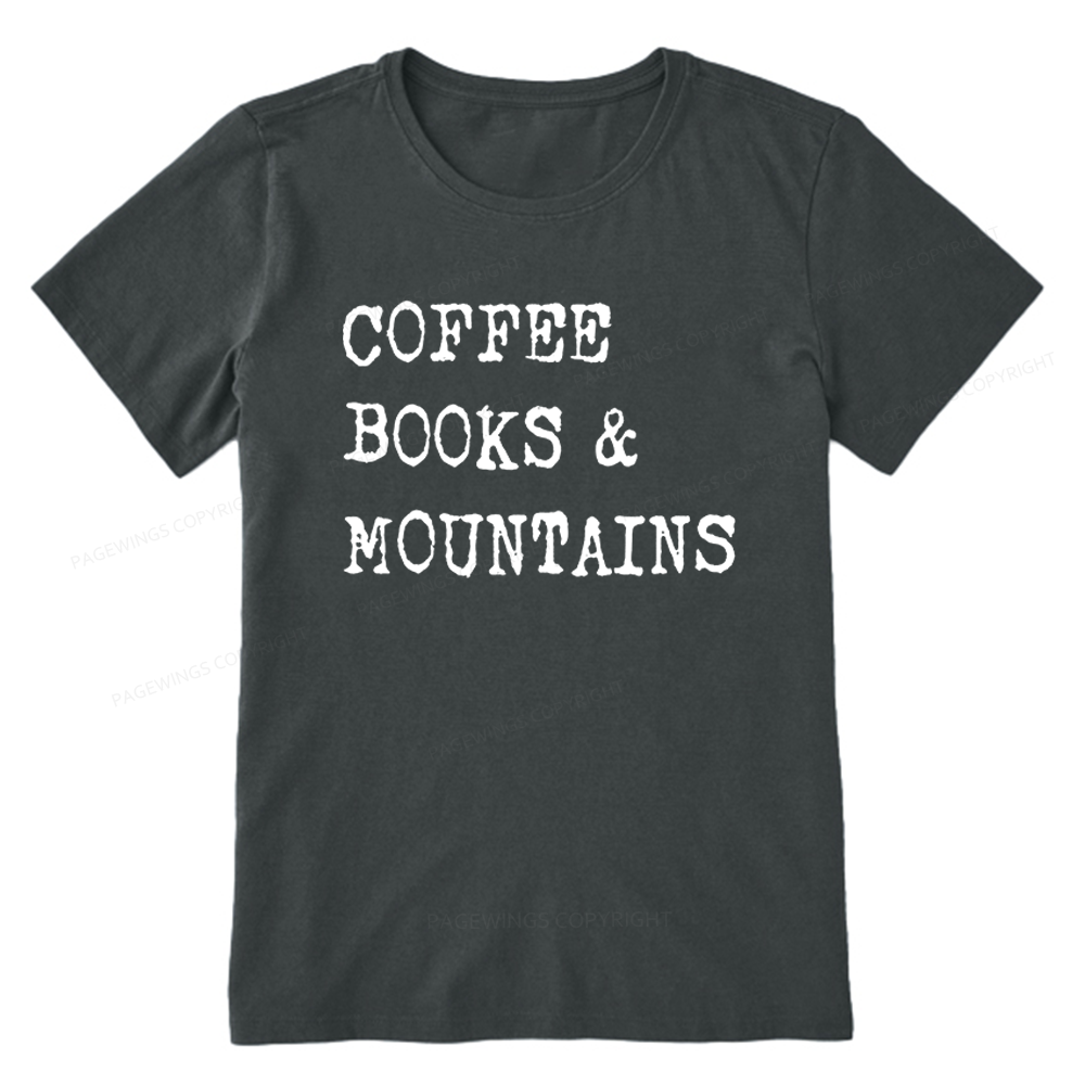 Pagewings Coffee Books Mountains Unisex Classic T-shirt