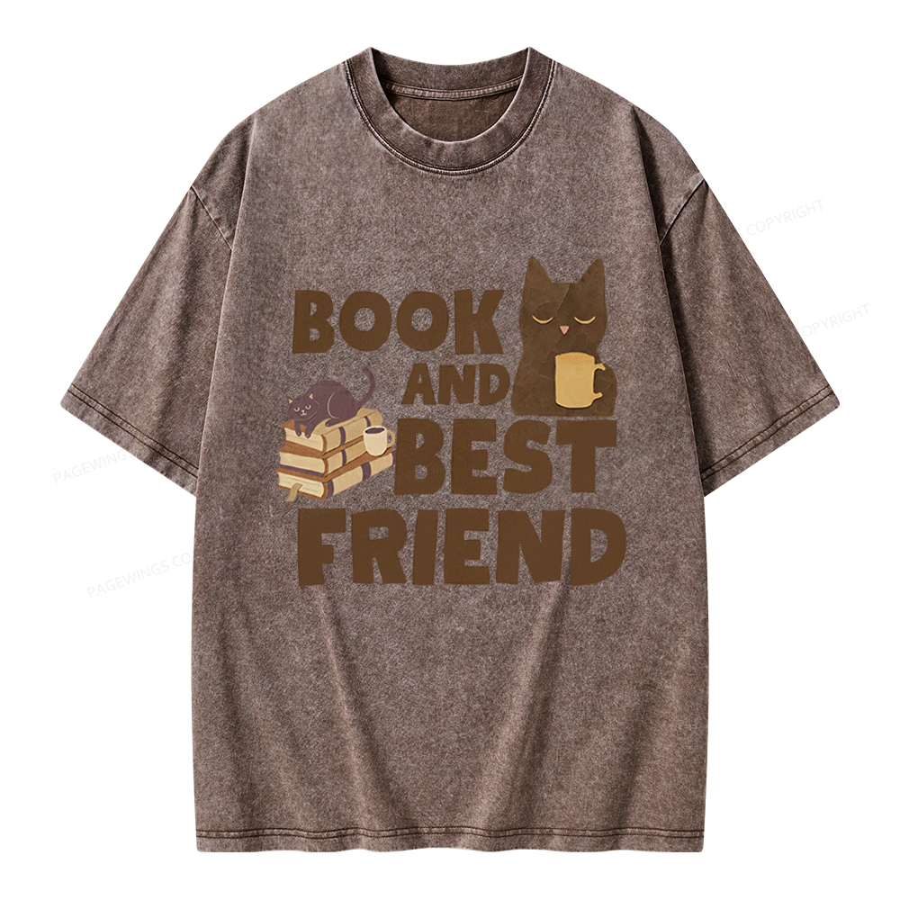 Pagewings Book And Best Friend Unisex Washed T-shirt
