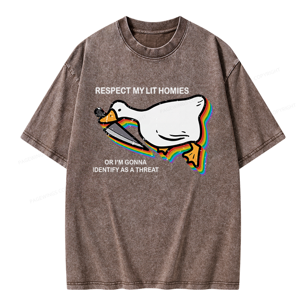 Pagewings Respect My Lit Homies Unisex Washed T-shirt