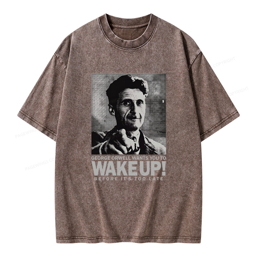 Pagewings Wake Up Unisex Washed T-shirt