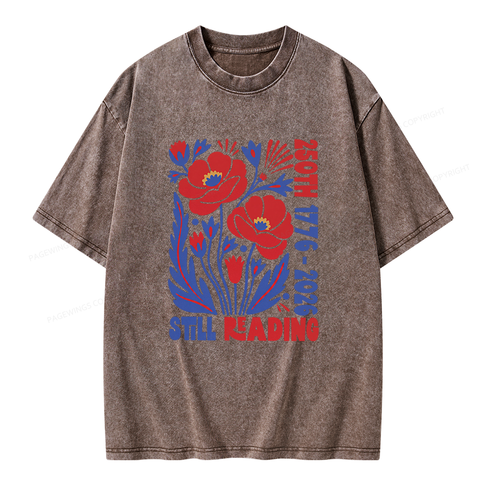 Pagewings Still Reading Unisex Washed T-shirt