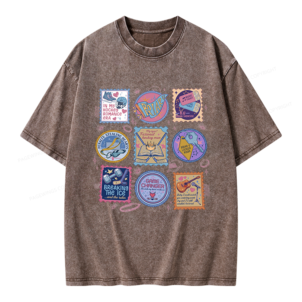 Pagewings Hockey Romance Unisex Washed T-shirt