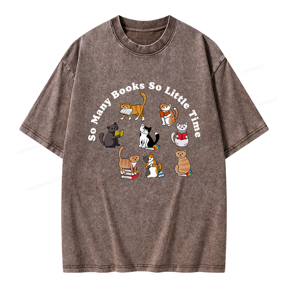 Pagewings So Many Books So Little Time Unisex Washed T-shirt