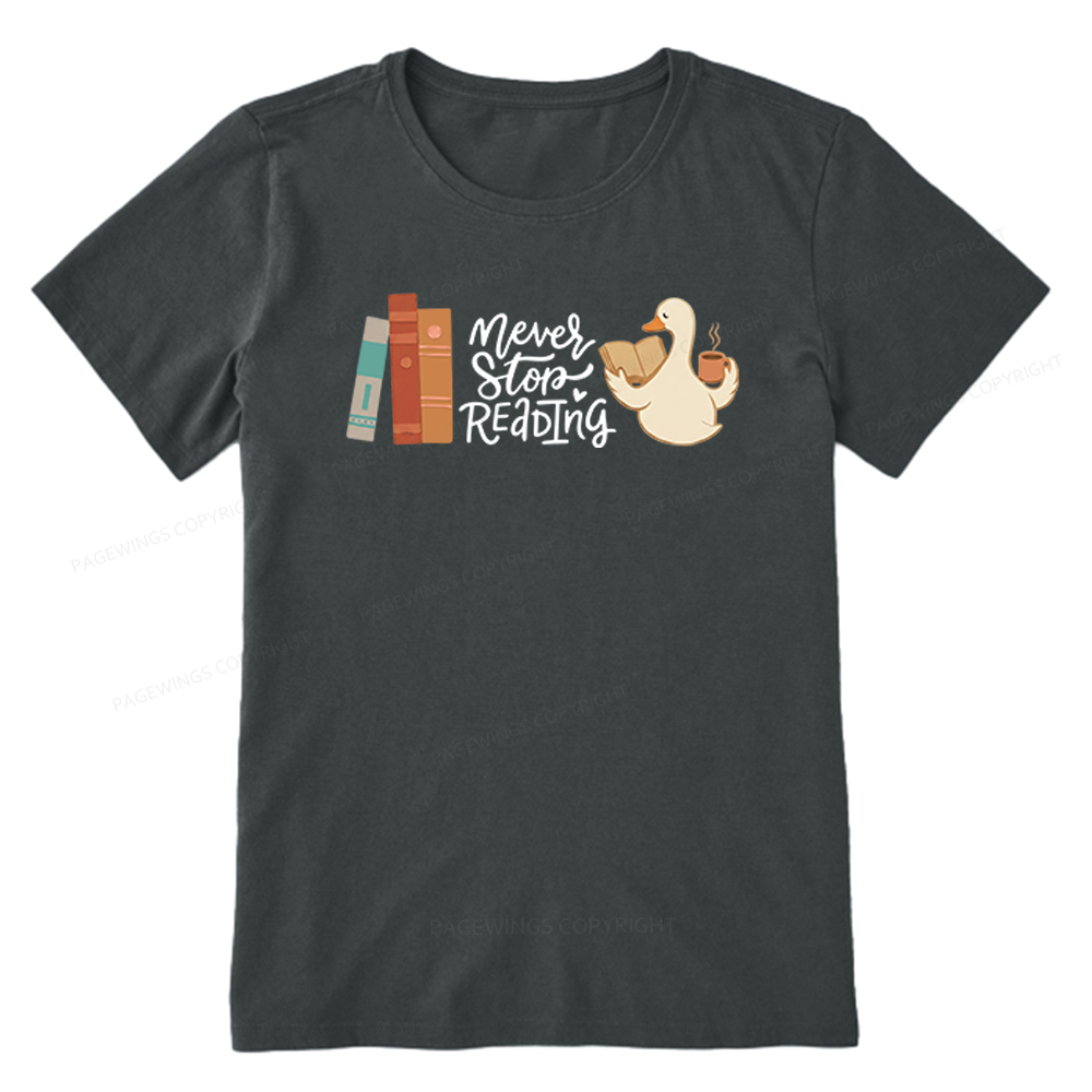 Pagewings Never Stop Reading Unisex Classic T-shirt