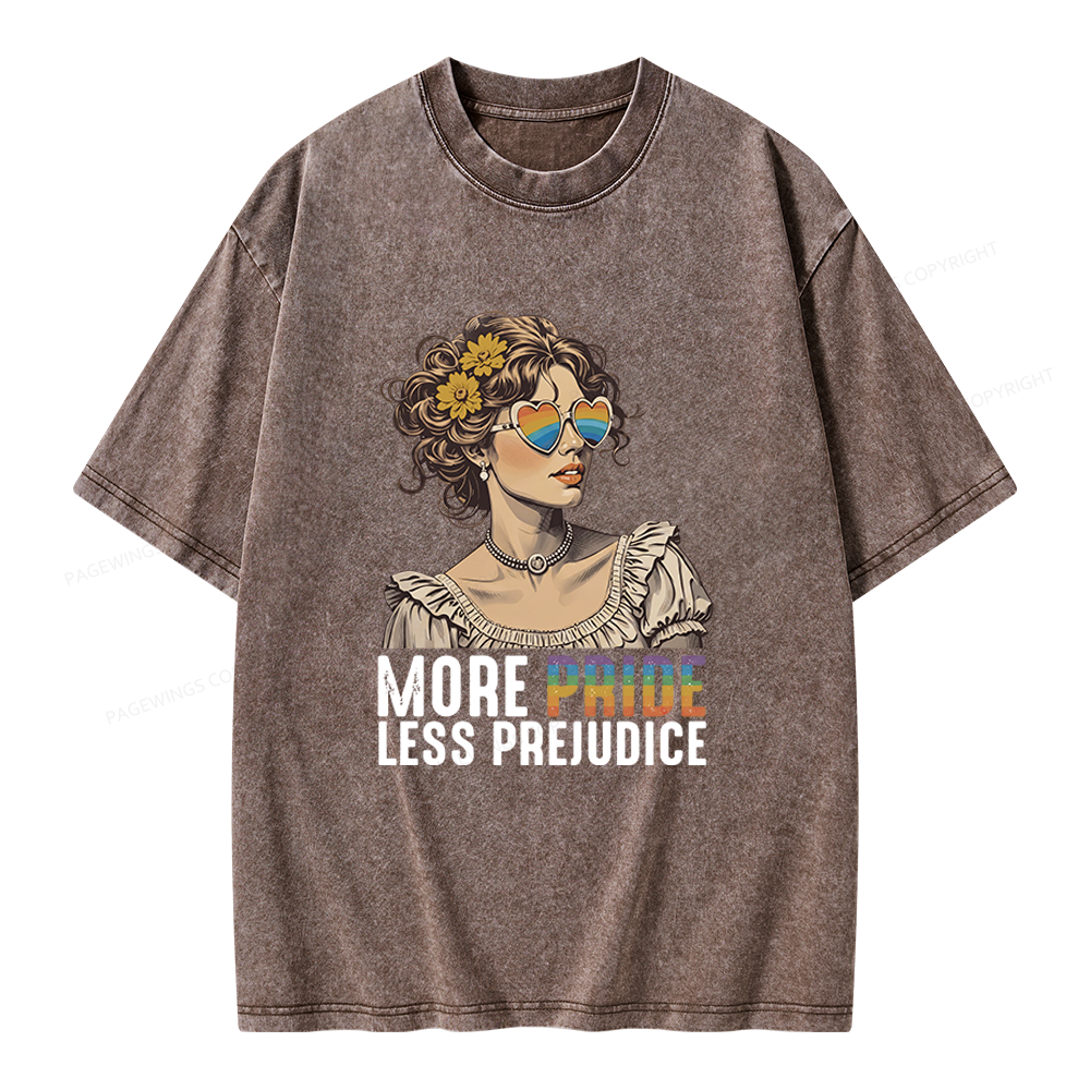 Pagewings More Pride Less Prejudice Unisex Washed T-shirt