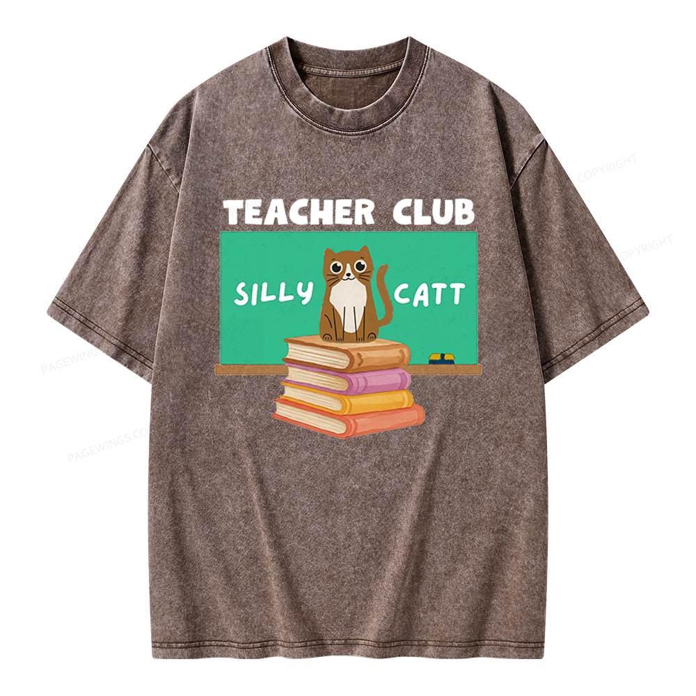 Pagewings Teacher Club Unisex Washed T-shirt