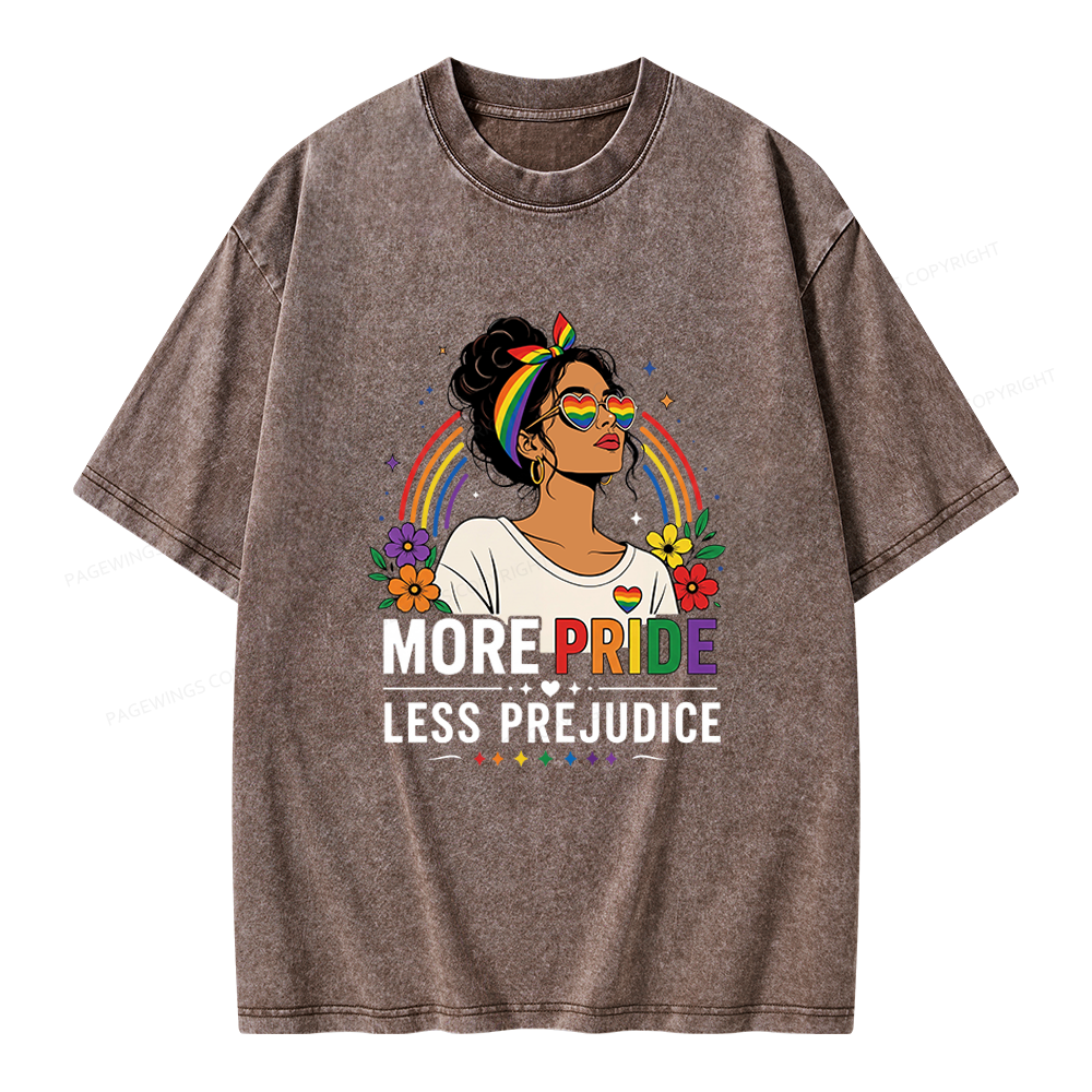 Pagewings More Pride Less Prejudice Unisex Washed T-shirt