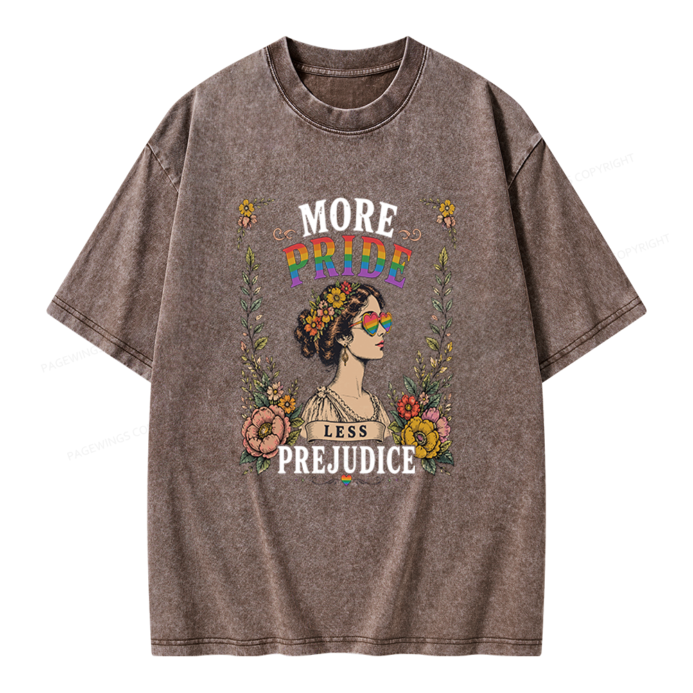 Pagewings More Pride Less Prejudice Unisex Washed T-shirt