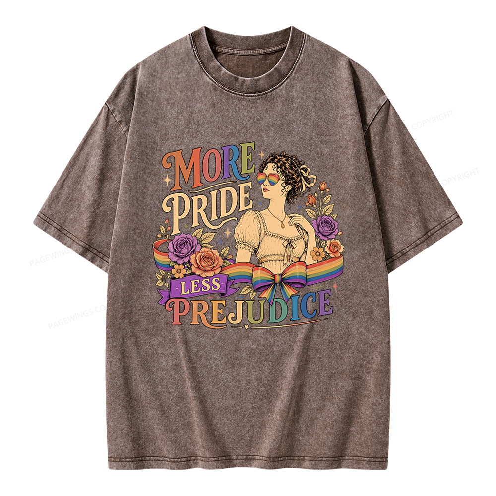 Pagewings More Pride Less Prejudice Unisex Washed T-shirt