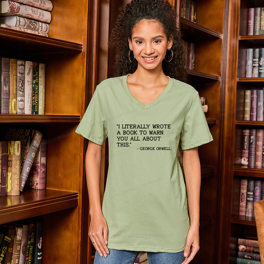 Pagewings I Literally Wrote A Book To Warn V-neck T-shirt