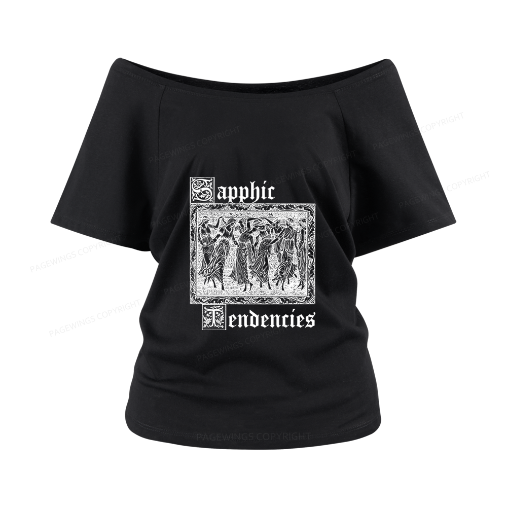 Pagewings Sapphic Tendencies Women Off Shoulder T-shirts