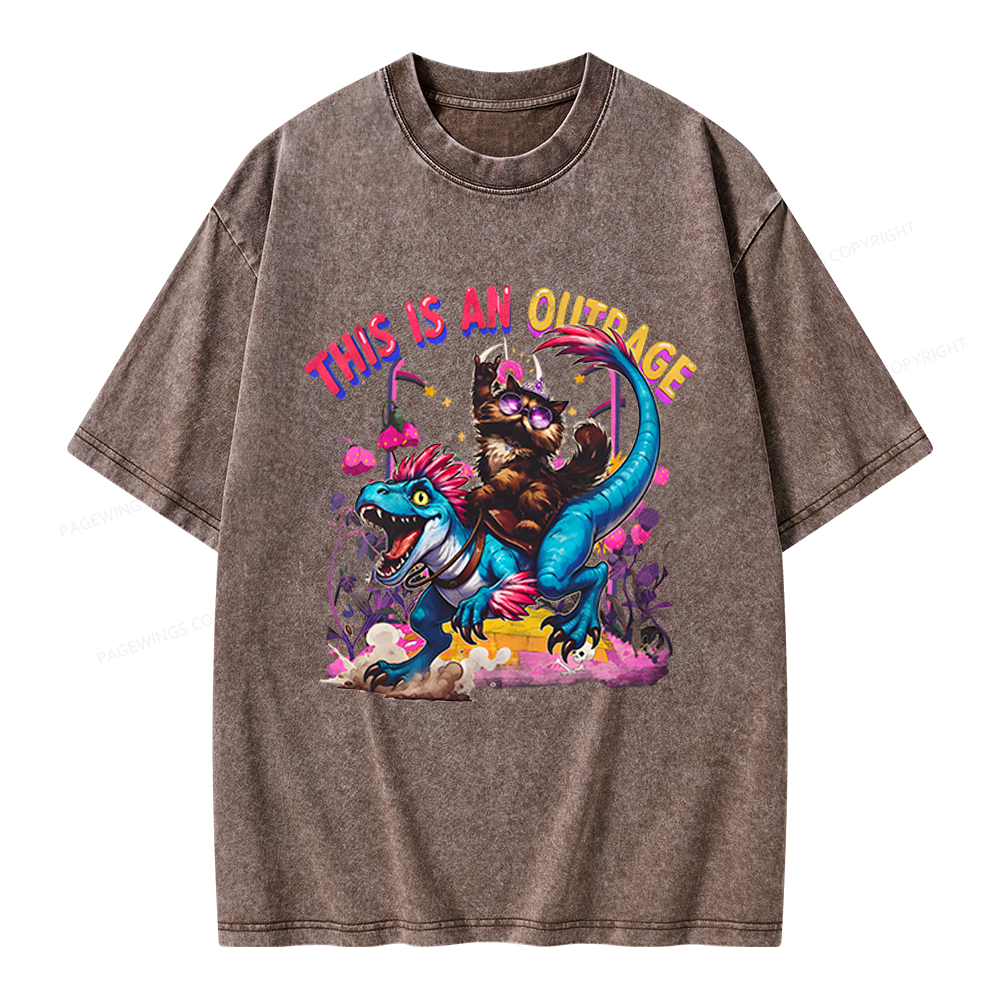 Pagewings This Is An Outrage Unisex Washed T-shirt