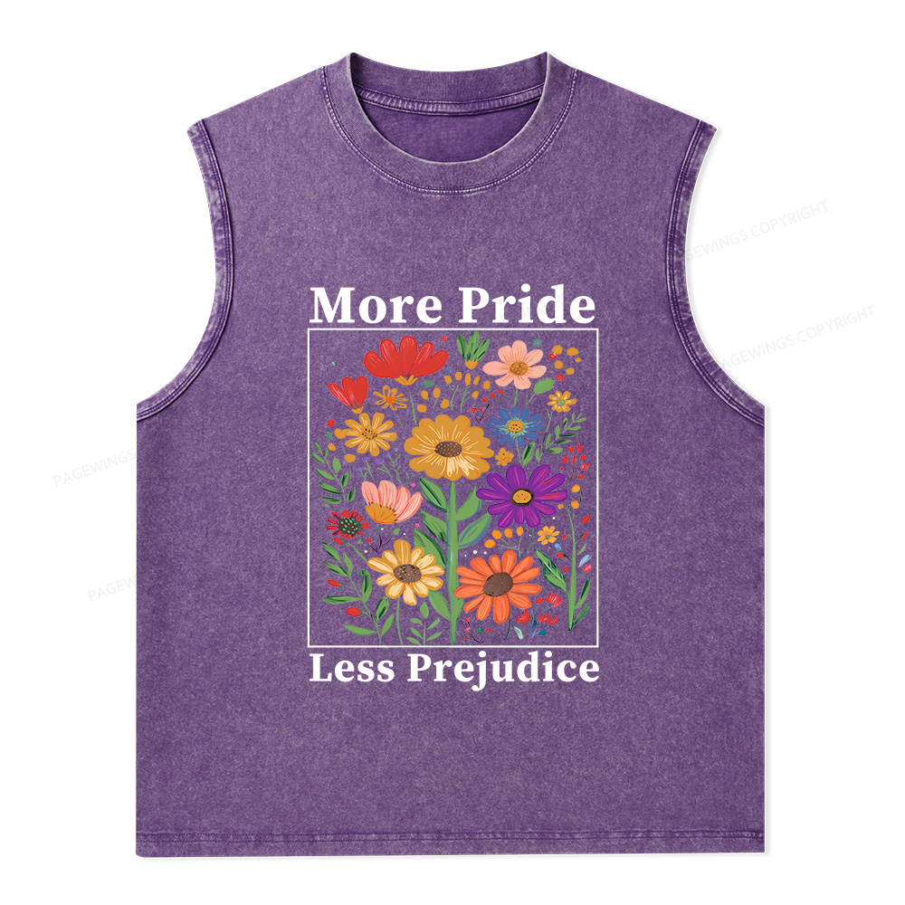 Pagewings Pagewings More Pride Less Prejudice Unisex Washed Tank Top