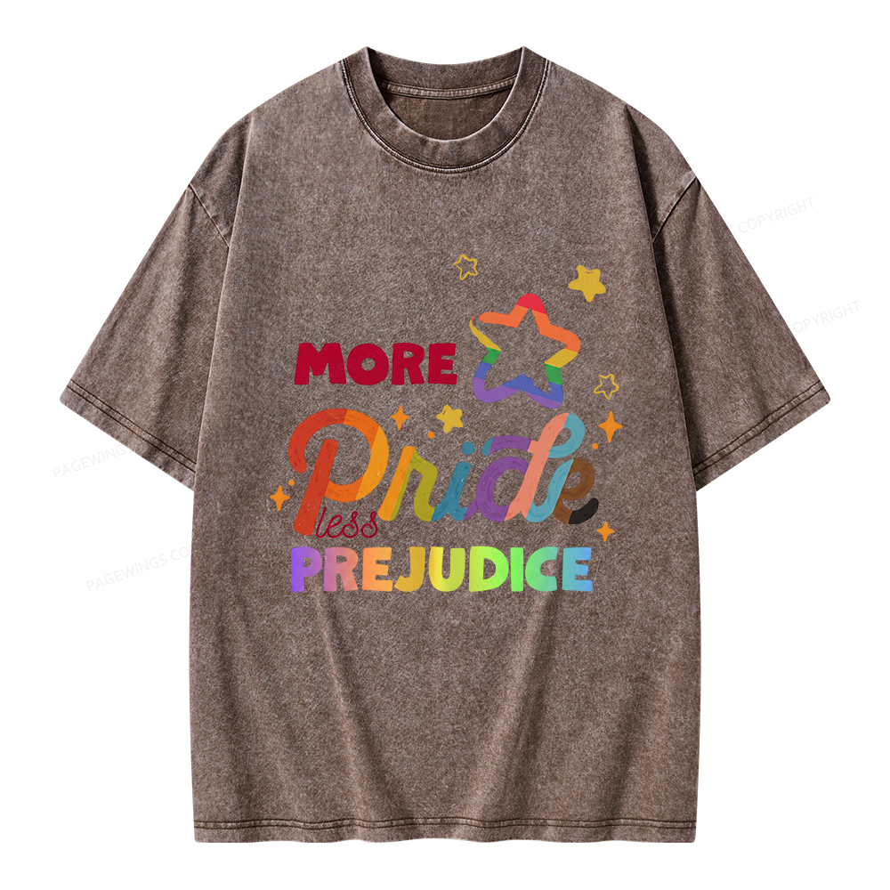 Pagewings More Pride Less Prejudice Unisex Washed T-shirt