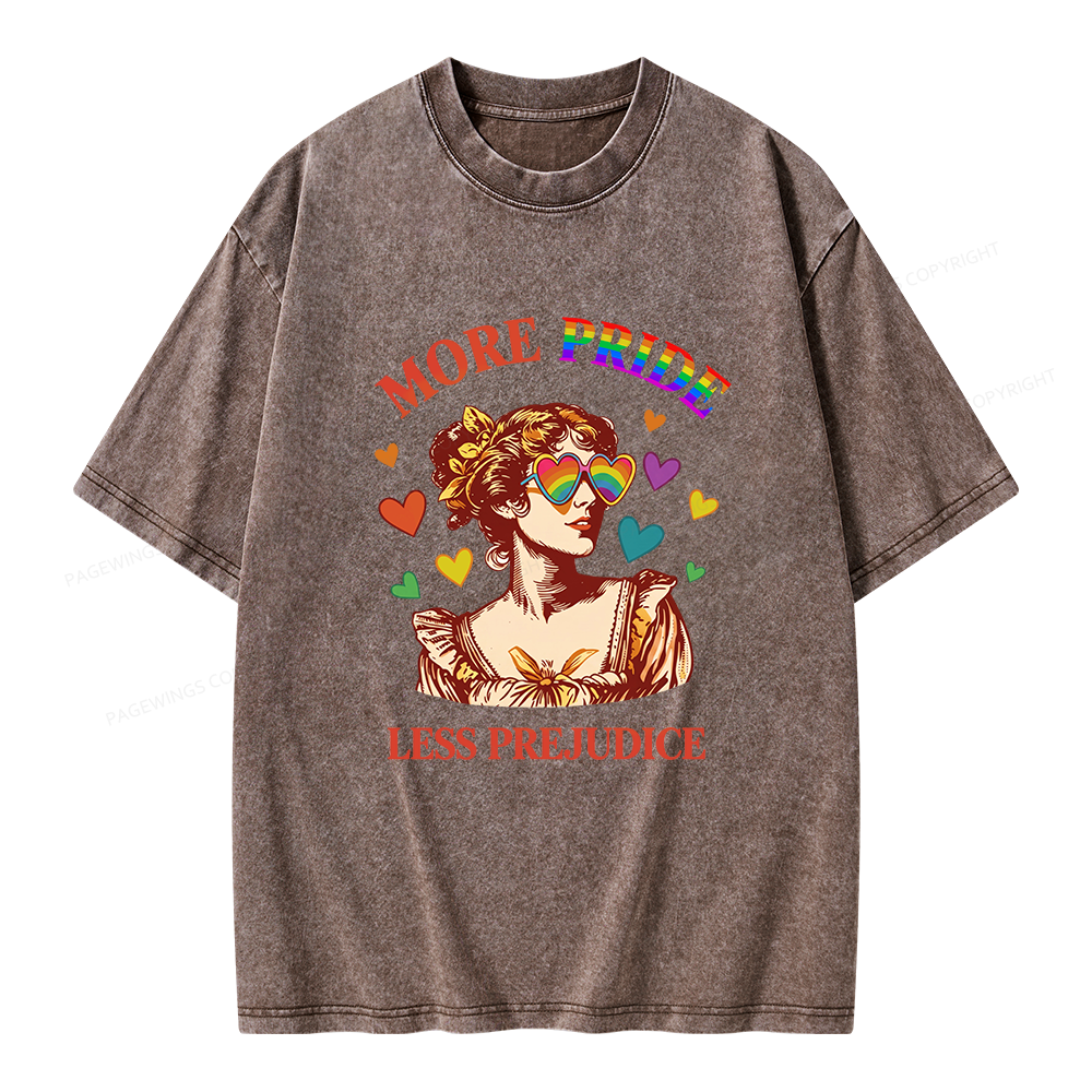 Pagewings More Pride Less Prejudice Unisex Washed T-shirt