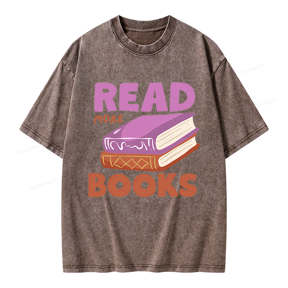 Pagewings Read More Books Unisex Washed T-shirt