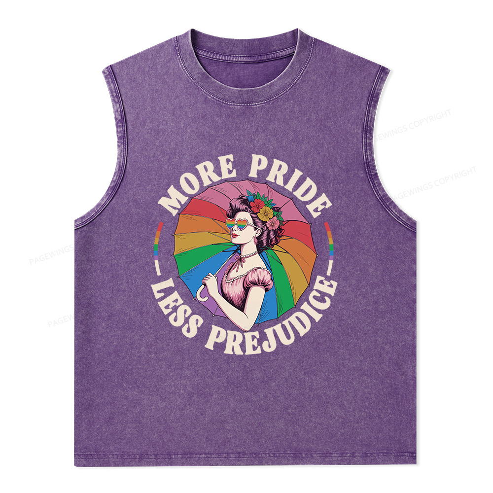 Pagewings More Pride Less Prejudice Unisex Washed Tank Top