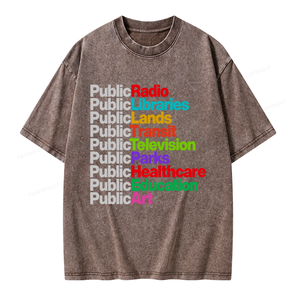 Pagewings Personalized Public Libraries Unisex Washed T-shirt