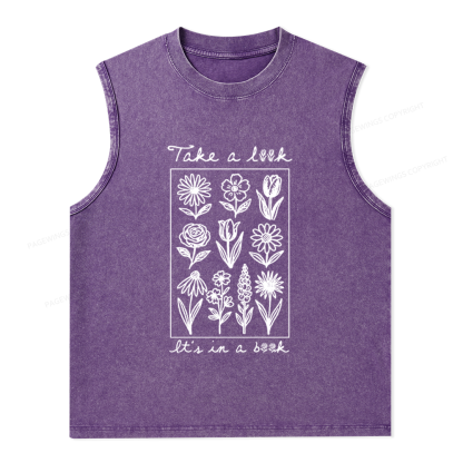 Pagewings Take A Look It’s In A Book Unisex Washed Tank Top