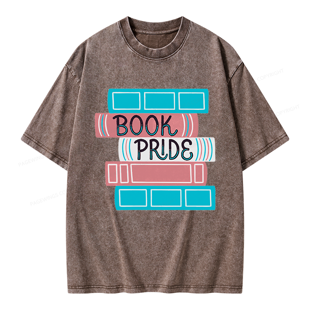 Pagewings Trans Book Pride Unisex Washed T-shirt