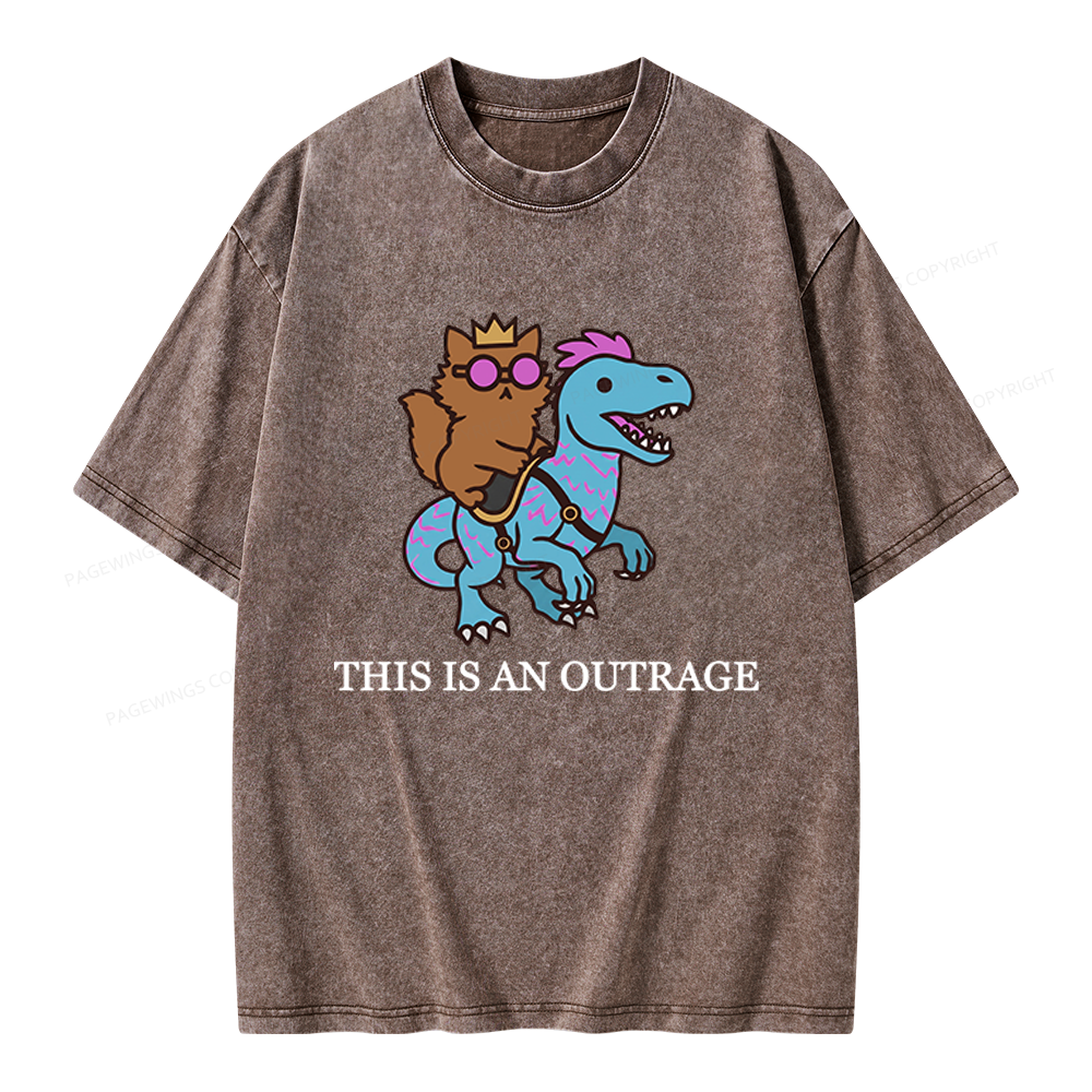 Pagewings This Is An Outrage Unisex Washed T-shirt
