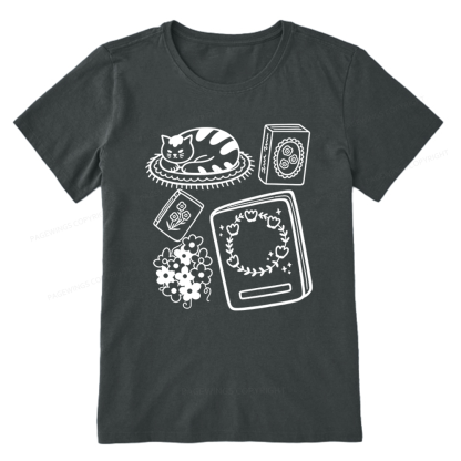 Pagewings Cat And Books Unisex Classic T-shirt