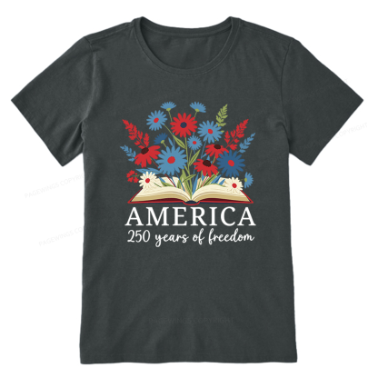 Pagewings Floral Patriotic America 250 Unisex Classic T-shirt