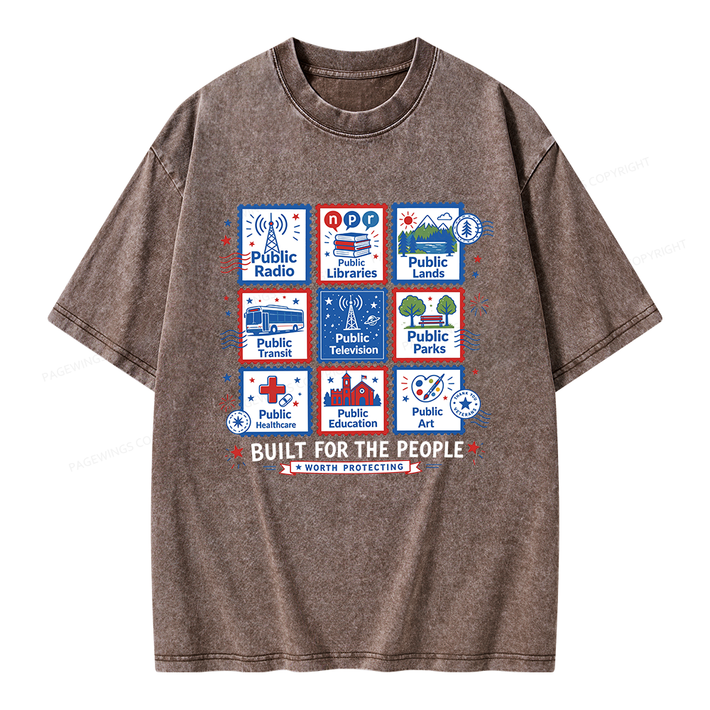 Pagewings Public Libraries Unisex Washed T-shirt