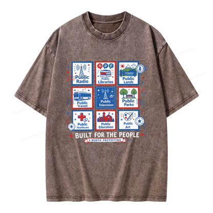 Pagewings Public Libraries Unisex Washed T-shirt