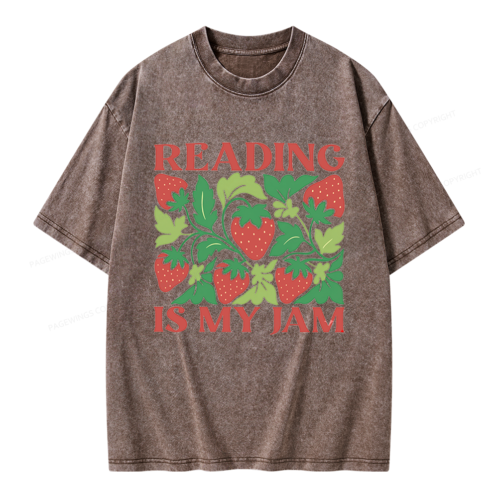 Pagewings Reading Is My Jam Unisex Washed T-shirt