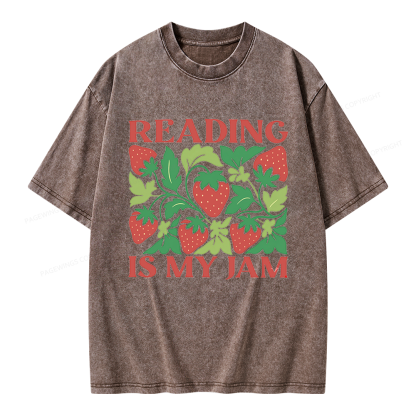 Pagewings Reading Is My Jam Unisex Washed T-shirt
