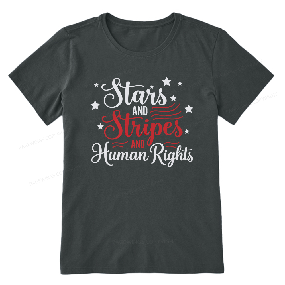 Pagewings Stars and Stripes And Human Rights Unisex Classic T-shirt