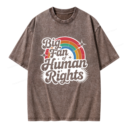 Pagewings Big Fan of Human Rights Unisex Washed T-shirt