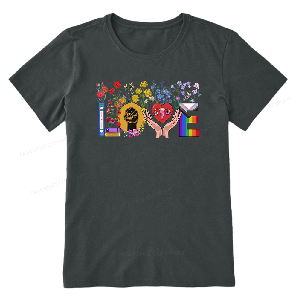 Pagewings Floral Love Human Rights Unisex Classic T-shirt