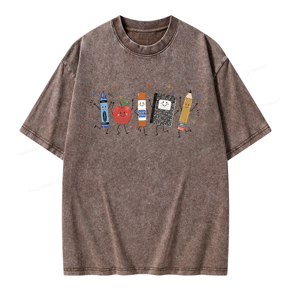 Pagewings Back To School Unisex Washed T-shirt