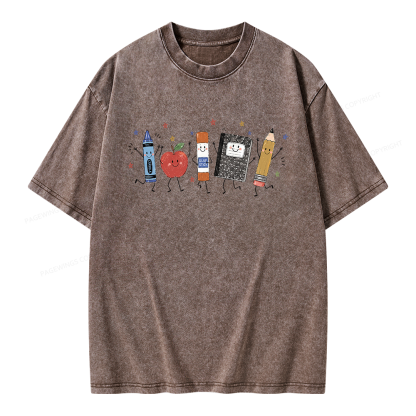 Pagewings Back To School Unisex Washed T-shirt