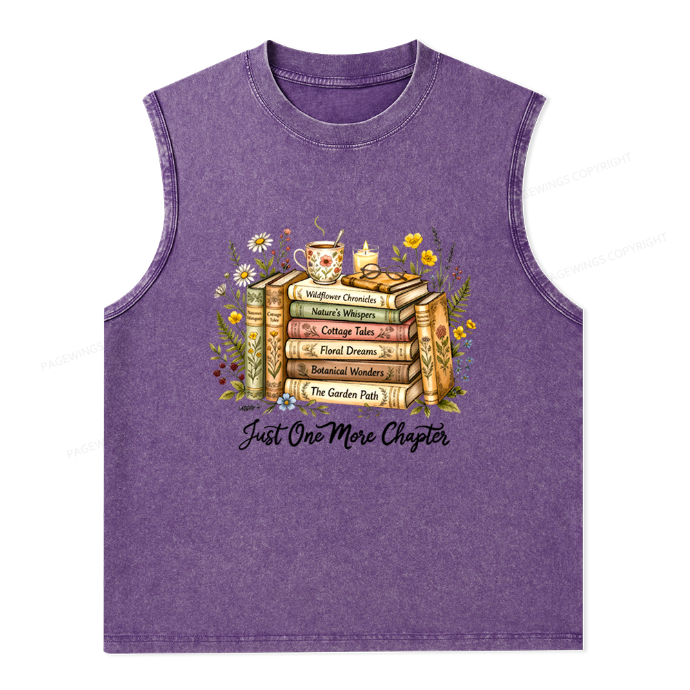 Pagewings Just One More Chapter Unisex Washed Tank Top