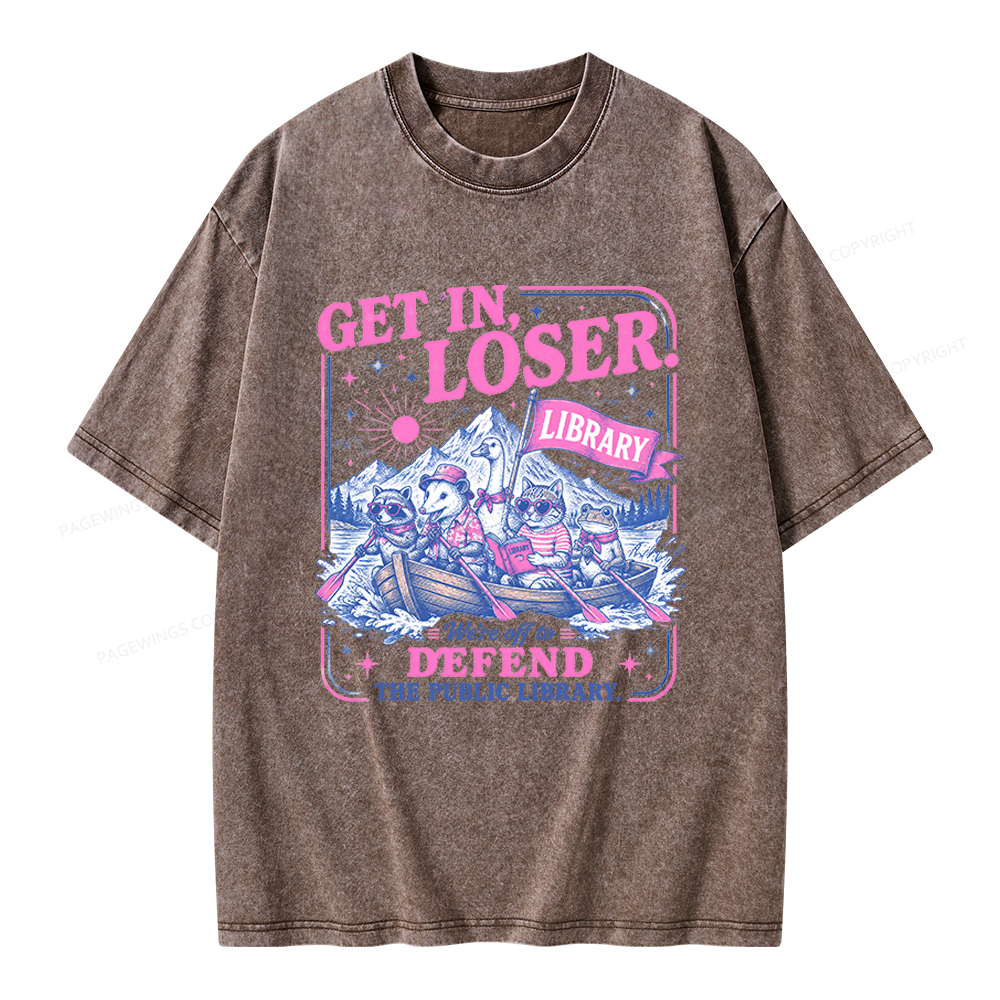 Pagewings We’re Off To Defend The Public Library Unisex Washed T-shirt