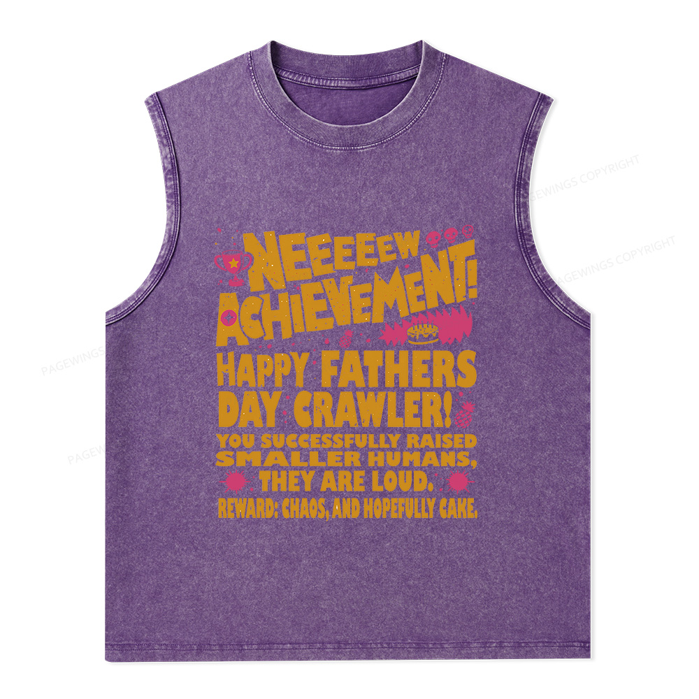 Pagewings Dad Achievement Unisex Washed Tank Top