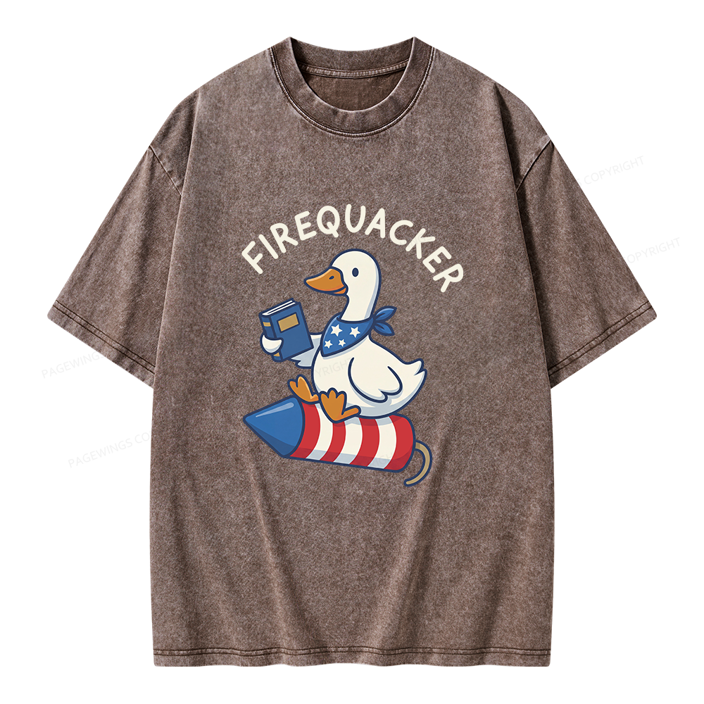 Pagewings Firecracker Unisex Washed T-shirt