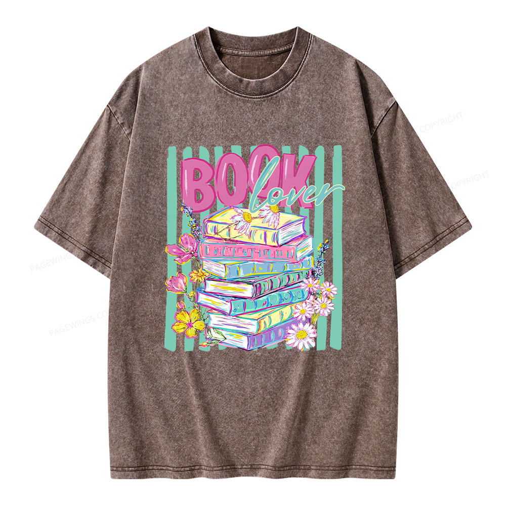 Pagewings Floral Bookish Unisex Washed T-shirt