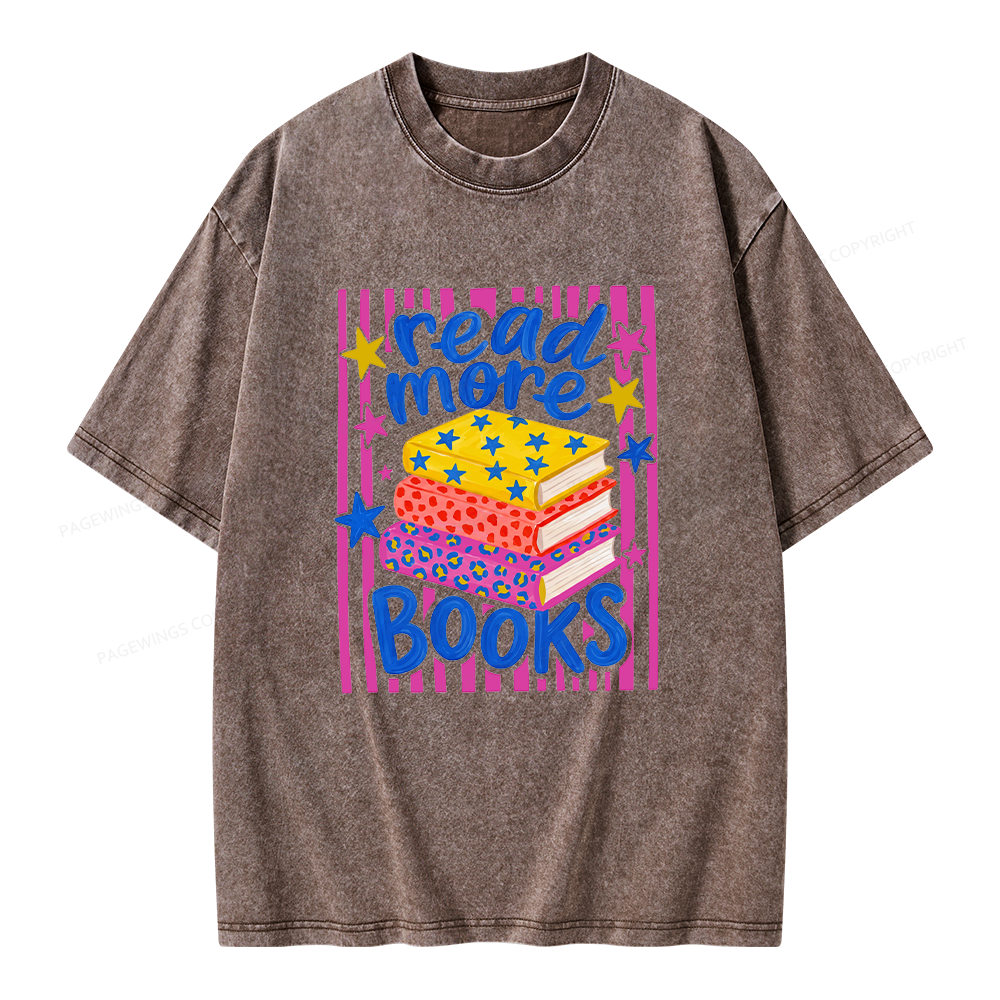 Pagewings Read More Books Unisex Washed T-shirt