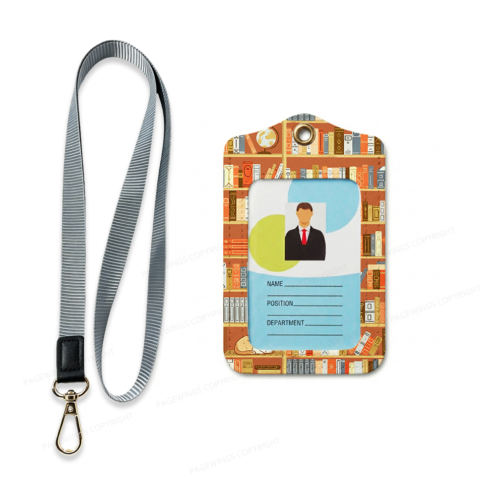 Pagewings Read More Books Leather Badge Holder  